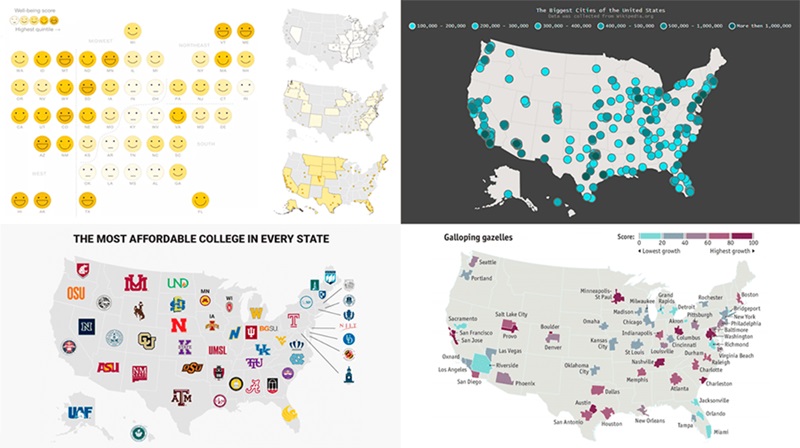 Map là một trong các loại hình Data Visualization phổ biến 