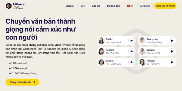 Công cụ chuyển văn bản thành giọng nói Vbee